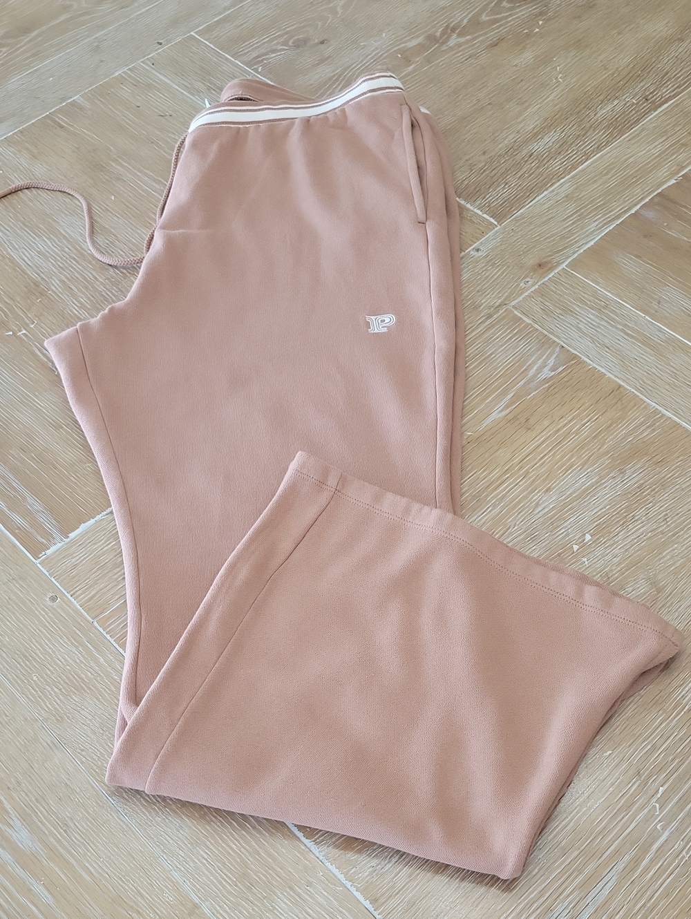 PINK Victoria's Secret Brown /Ivory Ivy Fleece Classic Fit Sweatpants XL NWT